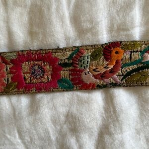 Handwoven camera strap from Guatemala, Hiptipico brand, floral and bird motif